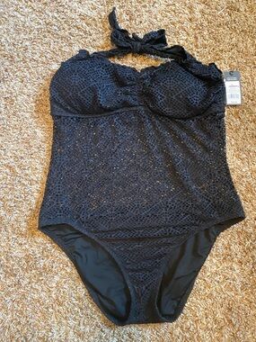 Mossimo One-Piece Swimsuit with sheer midriff